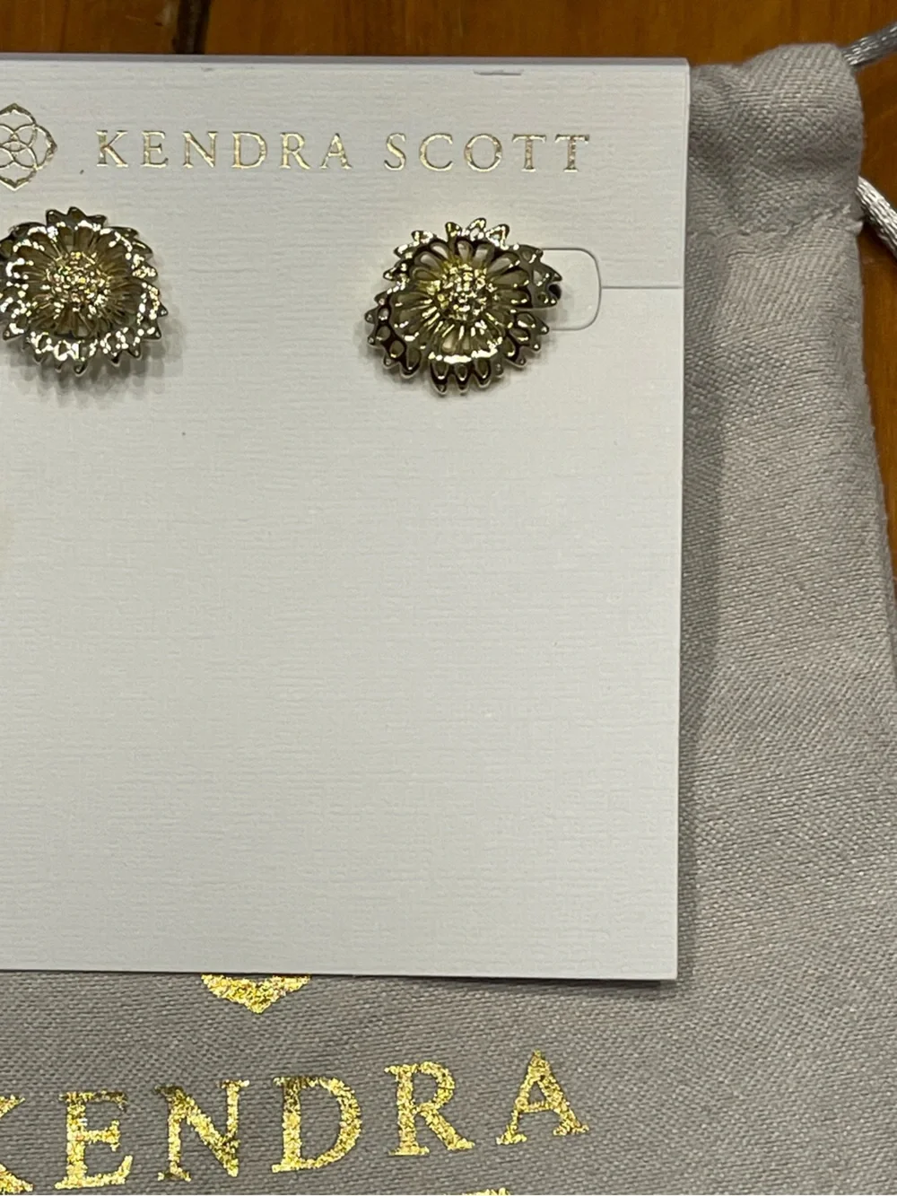 Kendra Scott Gold Floral Sunburst Stud Earrings